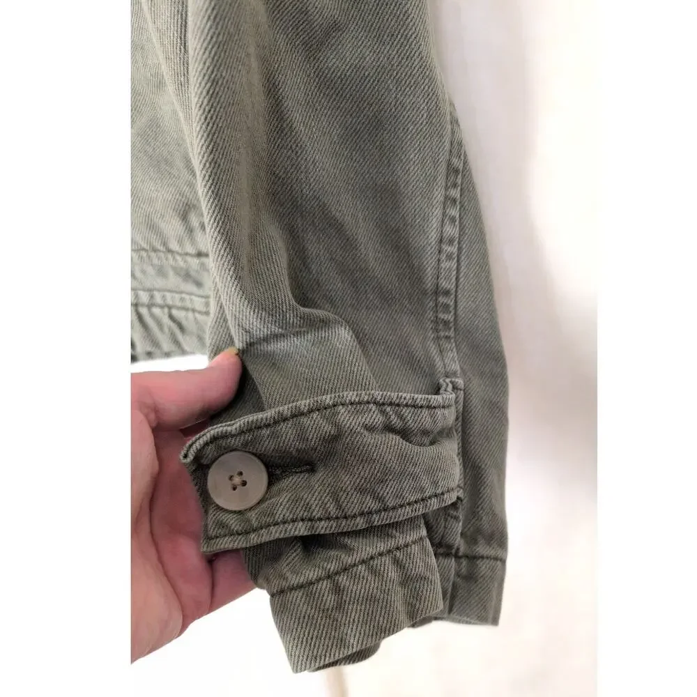 Gap Relaxed Utility green denim chore jacket Size Sm Boxy Classic Y2K Retro